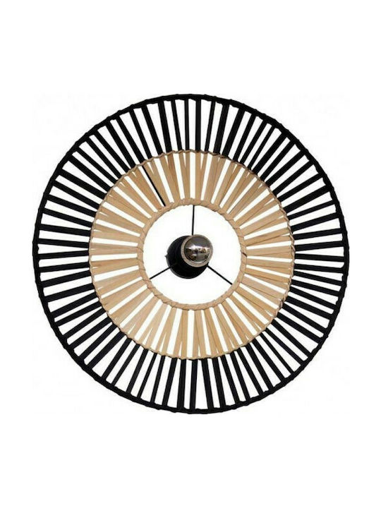 Zambelis Lights Μοντέρνο Φωτιστικό Τοίχου με Ντουί E27 σε Μαύρο Χρώμα Πλάτους 40cm 19253